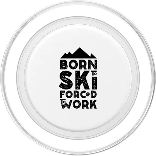 Miniatura 2 de Born for skiing forced to work Apres ski skis PopSockets MagSafe PopGrip for iPhone