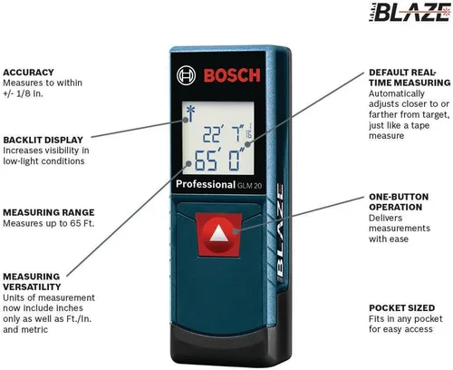 Miniatura 2 de Bosch GLM 20 compacto Medida de láser con visualización retroiluminada, 65
