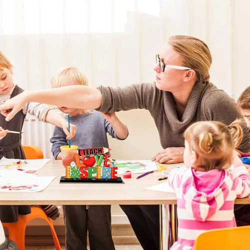 Miniatura 4 de Jetec Paquete de 3 centros de mesa de agradecimiento para maestros, decoración de mesa para estudiantes a profesores, graduación, decoración