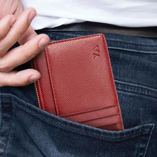 Miniatura 99 de Tarjetero delgado con bloqueo RFID, billetera de bolsillo pequeño, con cremallera Keychian para monedero, monedero y tarjetero para mujeres y hombres