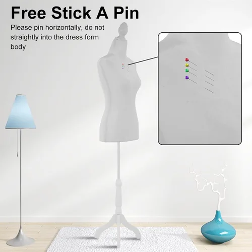 Miniatura 4 de BLKMTY Maniquí femenino con forma de torso para costura, maniquí de costura, altura del cuerpo, modelo de vestido de ropa ajustable con base