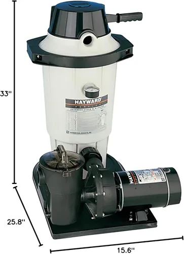 Miniatura 3 de Hayward W3EC50C93S Perflex 1.5 HP Sistema de bomba de filtro de piscina de tierra de diatomeas para piscinas sobre el suelo