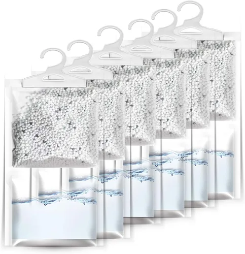 ZSZMFH Paquete de 6 bolsas colgantes con absorción de humedad y eliminador de olores máximo, olor a carbón que elimina el olor húmedo a humedad,