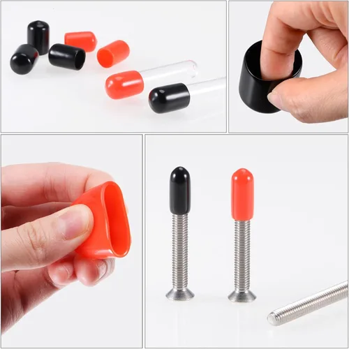 Miniatura 4 de uxcell 100 tapas redondas de goma para extremos de goma, tapas protectoras de rosca de tornillo de 1/2 pulgadas, 5/8 pulgadas, 3/4 pulgadas, 7/8