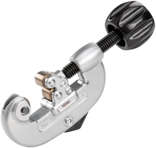 Miniatura 4 de RIDGID 32915 #10 Cortador de tubos de alimentación de tornillo con rueda de servicio pesado, cortador de tubos de 1/8 a 1 pulgada, plata/negro