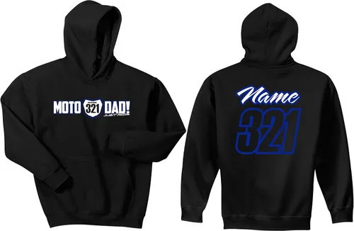 Miniatura 2 de Moto Dad Just Ride - Sudadera con capucha personalizada con placa de número de motocross
