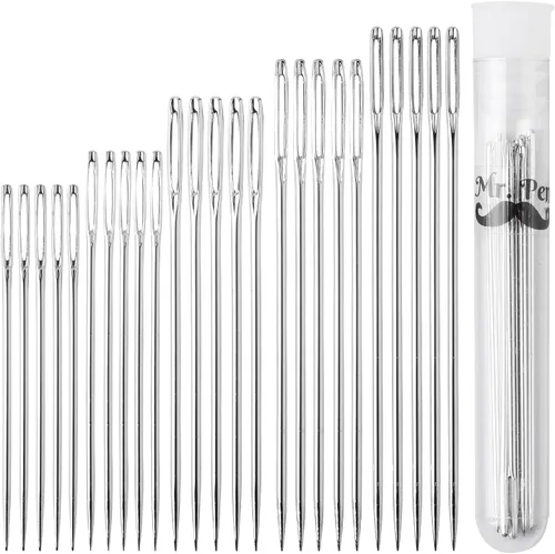 Miniatura 11 de Mr. Pen - Agujas de ojo grande para coser a mano, 50 piezas, tamaños variados con tubo de almacenamiento de madera, agujas de coser, agujas grandes