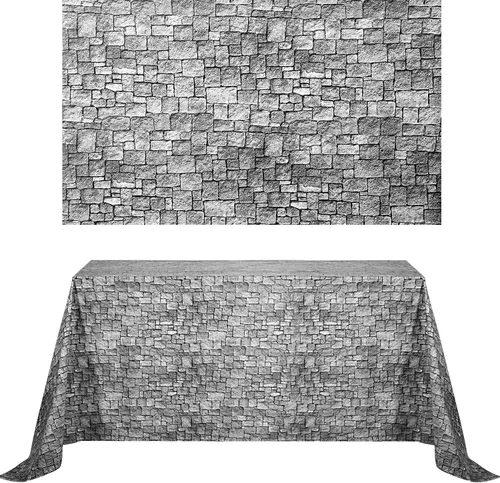 Chuangdi 2 piezas de telón de fondo de pared de piedra de 4.5 x 9 pies, cortinas de pared de piedra para puerta, mantel extraíble para fotos para