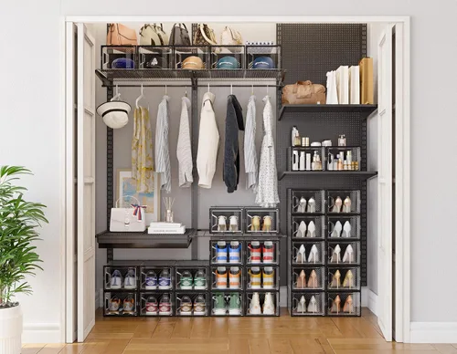 Miniatura 2 de SIMPDIY - Paquete de 12 cajas de almacenamiento de zapatos XL, organizador de zapatos para armario, cajas de almacenamiento de zapatos de plástico