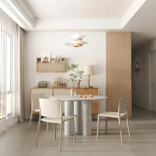 Miniatura 5 de LESHI Silla de comedor moderna apilable de plástico con respaldo sin brazos para comedor, sala de estar, jardín, patio, balcón, escritorio