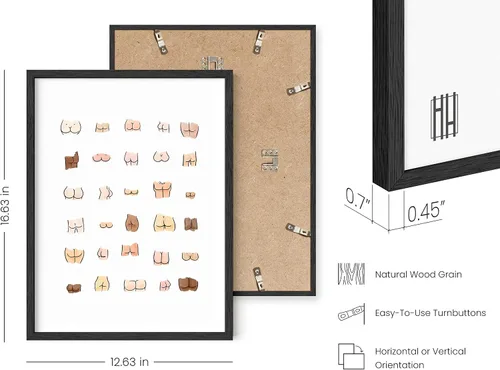 Miniatura 225 de HAUS AND HUES Funny Butts Collage - Póster artístico para decoración de baño, 12 x 16 pulgadas, sin marco