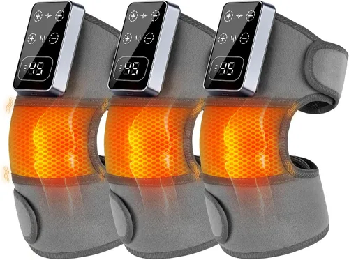 YAZHI - Masajeador de rodilla inalámbrico para aliviar el dolor, rodillera eléctrica con calefacción, 5 niveles de calor y 3 modos de masaje,