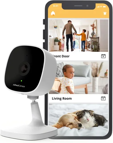 Cámara de seguridad WiFi interior AlfredCam, FullHD 1080P, 2.4G/WiFi, grabación continua, detección de movimiento, visión nocturna, monitor para