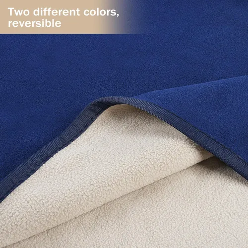 Miniatura 3 de Catalonia Manta impermeable para cama, funda reversible de forro polar, protector de muebles lavable a prueba de líquidos Azul marino+gris pardo