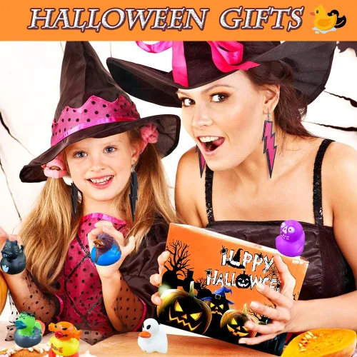 Miniatura 6 de 30 patos de goma de Halloween, juguetes de baño surtidos (2 pulgadas) para niños, bolsas de truco o trato, patos de goma para Jeep Ducking, bolsas