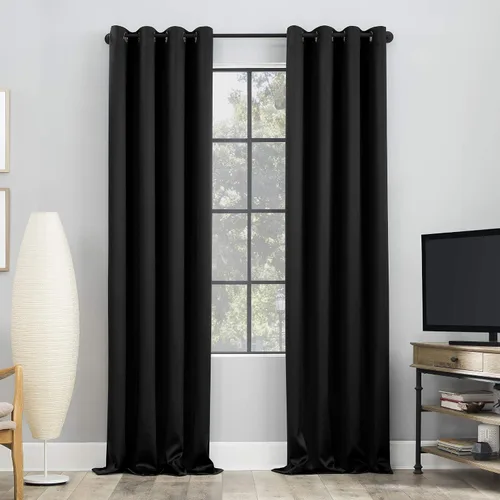 Miniatura 50 de Sun Zero Nordic - Juego de 2 paneles de cortinas con ojales de grado teatral extremo 100% opacas, 104" x 96" (2* 52" x 96"), cortinas opacas blanco