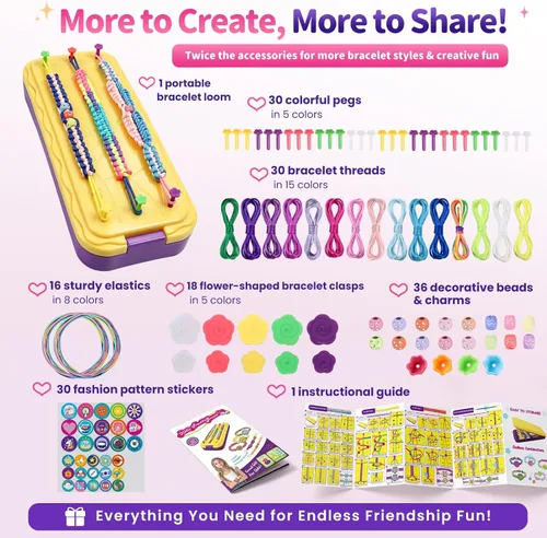 Miniatura 2 de DDAI Arte y manualidades para niños de 8 a 12 años de edad, kit de fabricación de pulseras de amistad para niñas, las mejores ideas de regalos