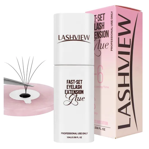 Miniatura 10 de LASHVIEW - Pegamento para extensiones de pestañas, 0.3 seg de secado rápido, permanencia de 6-8 semanas, adhesivo negro profesional, pegamento