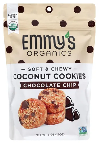 Emmy s Galletas orgánicas de coco con chispas de chocolate, 6 onzas