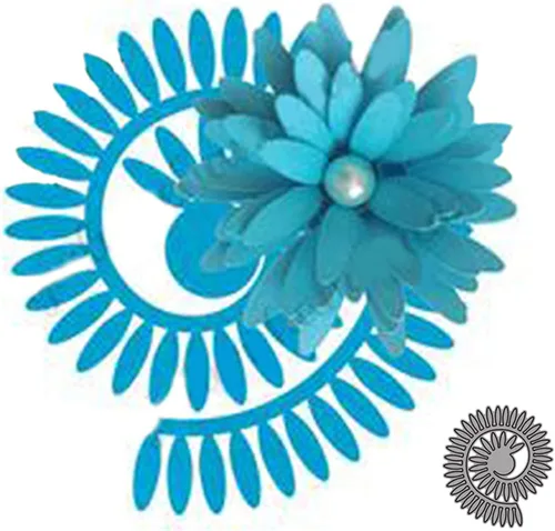 Miniatura 7 de Troqueles de metal de flores en espiral 3D, guirnalda de flores de margarita, plantillas cortadas para manualidades, álbumes de recortes, fotos