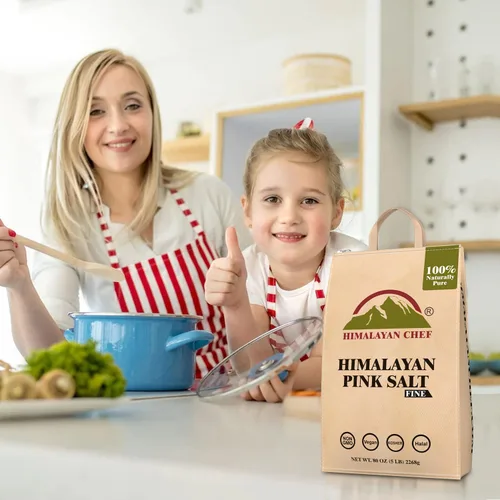 Miniatura 5 de Himalayan Chef Sal Rosa de Grano Fino, 10 libras (2 bolsas de 5 libras) - Pura, Natural, Kosher, Sin OGM, Rica en Minerales, para Cocinar
