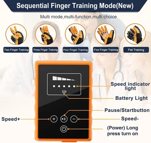 Miniatura 2 de Rehabilitation Robot Gloves, Finger Exerciser for Stroke Recovery Hand Glove Equipment Hand Function Rehabilitation, Adjustable Strength and