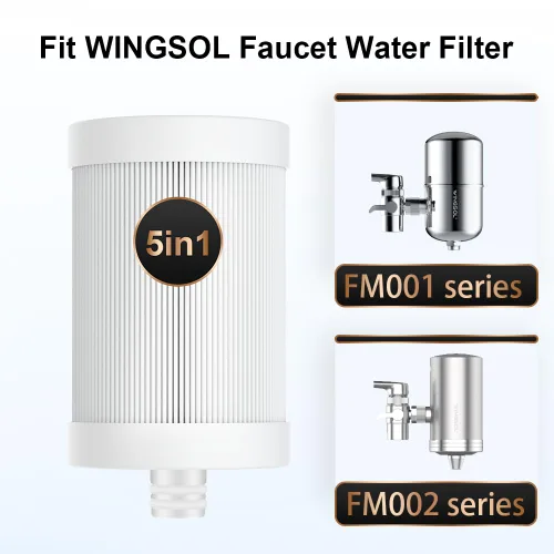 Miniatura 2 de WINGSOL Cartucho de filtro de repuesto para filtro de grifo Compatible con: WS-FM001-PAC/5in1/PC/CRM/(LED), WS-FM002-PAC/(LED), 5in1