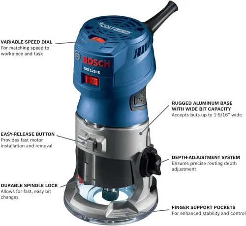 Miniatura 2 de Bosch GKF125CEN Colt 1.25 HP (máx.) Router de palma de velocidad variable