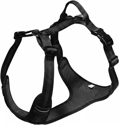 Arnés sin tirones para perros pequeños, ajustable, reflectante, transpirable, chaleco acolchado con 2 clips de metal para correa y asa para control