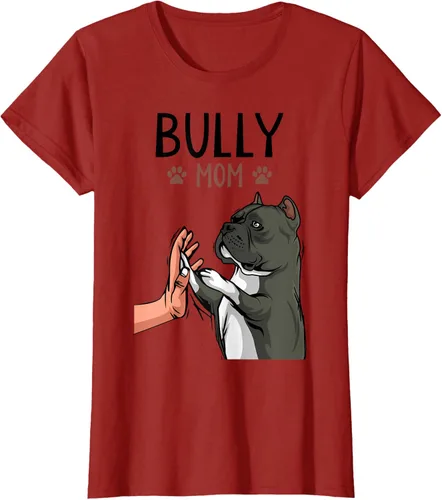 Miniatura 68 de American Bully Mom Cute Dog Mama Camiseta divertida para mujer, Blanco, S