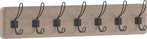 Miniatura 11 de HBCY Creations Perchero de pared rústico envejecido con 5 ganchos, ganchos de pared de pino macizo de 24 pulgadas para entrada, cuarto de servicio