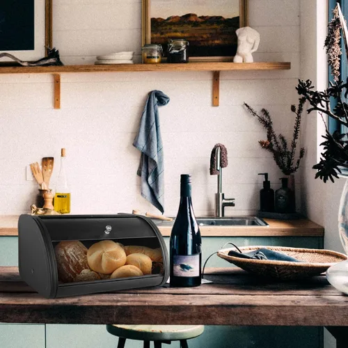 Miniatura 7 de SOTECH Caja de Pan Vintage para Cocina, Contenedor de Estilo Metálico Liviano de Grado Alimentario para Cubo de Almacenamiento en Encimera, Caja