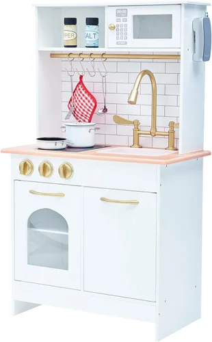 Miniatura 11 de Teamson Kids Little Chef Lake Tahoe - Cocina Inteligente de Juguete con Lavadora, Horno, Microondas y Amplio Almacenamiento, Juego Saludable Limpio