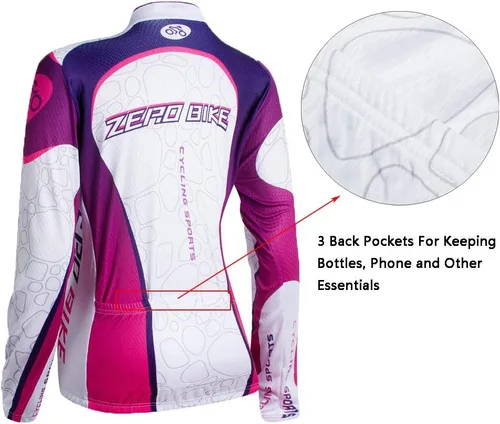 Miniatura 4 de Traje de ciclismo acolchado de gel 3D transpirable de manga larga para mujer, conjunto de pantalones de malla con protección UV