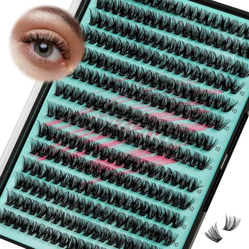 Miniatura 15 de Kit de Extensión de Pestañas, Kit de Racimos de Pestañas DIY 168Pcs con Pegamento de Unión y Sello Impermeable, Removedor de Pestañas para Kit