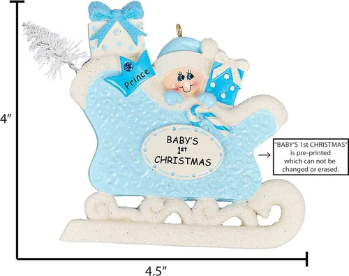 Miniatura 2 de Adorno 3D personalizado para la primera Navidad del bebé 2025 para niño Adorno de la primera Navidad del bebé 2025 Adornos de bebé para árbol