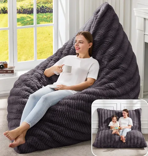 Miniatura 24 de Hobestluk Silla Puf 3 en 1, Sillas Puf Gigantes para Adultos con Cubierta de Burbujas, Cojín de Suelo Convertible con Cubierta Lavable a Máquina