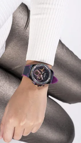 Miniatura 6 de GUESS US - Reloj multifunción de cuero para mujer Arco iris