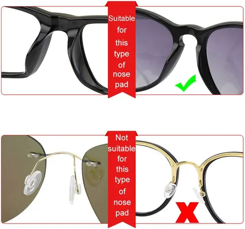 Miniatura 5 de Junsika Almohadillas para la nariz para gafas, almohadillas adhesivas de silicona suave para anteojos, antideslizantes, para cámara de aire