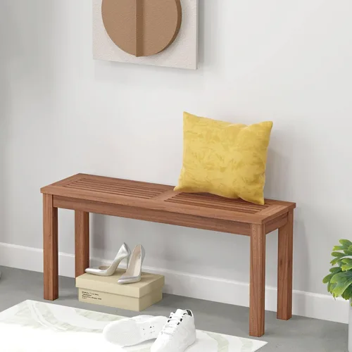 Miniatura 9 de Tangkula Banco de madera para patio, banco de madera maciza para 2 personas con asiento de listones, Loveseat de 39.5 pulgadas de largo con marco