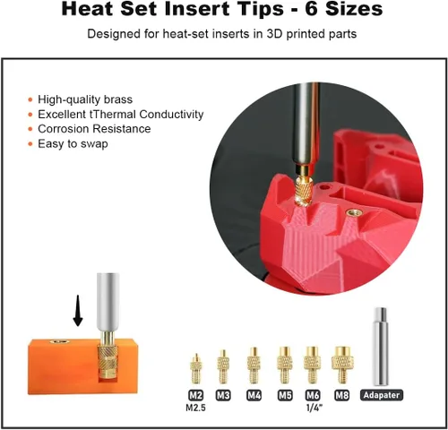 Miniatura 4 de Soldador Digital de 90W Herramienta para Insertos Termofijados con Puntas de Soldadura Adicionales, Puntas para Insertos Termofijados e Insertos