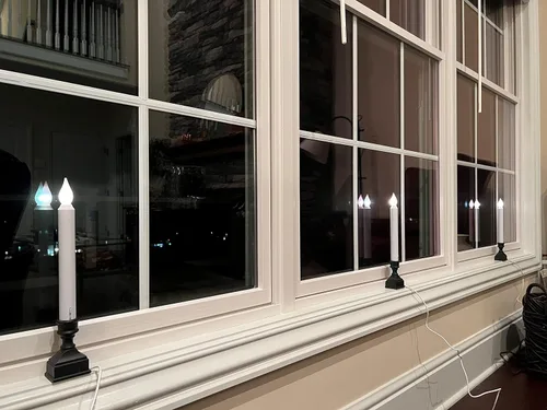 Miniatura 9 de 612 Vermont VT-1270A-4 - Velas eléctricas LED para ventana con punto caliente brillante, sensor del atardecer al amanecer, llama parpadeante