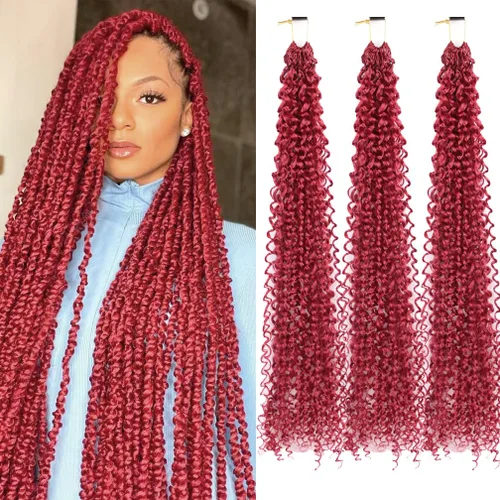 Miniatura 16 de Pelo de ganchillo Ocean Wave de 30 pulgadas, 3 paquetes de cabello trenzado de onda profunda, cabello rizado profundo con ganchillo para mujeres