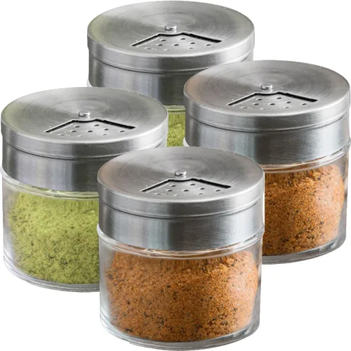 Miniatura 6 de CUSINIUM Paquete de 2 tarros de especias de vidrio de 1.5oz con agitador y tapa ajustable