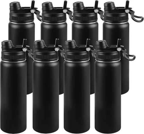 Miniatura 30 de Botella de agua aislada de 22 onzas, tapa 2 en 1 a prueba de fugas (sorbo/pajilla) + asa, botella de acero inoxidable para deportes, viajes, trabajo