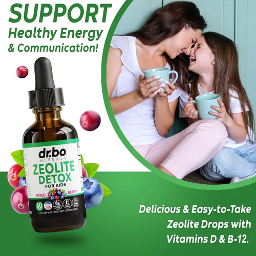 Miniatura 4 de Zeolite Detox & Suprarrenal Focus Support – Clinoptilolita Zeolita para niños y adultos Gotas líquidas con vitaminas B12 y D – Suprarrenal orgánico