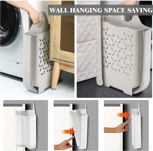 Miniatura 2 de Cesta de lavandería plegable, 2 paquetes de cestas de ropa sucia portátil para ropa sucia, cestas de ahorro inteligente de espacio para lavandería