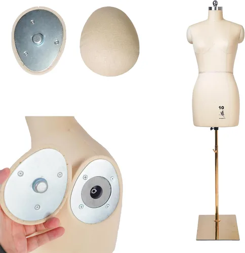Cuerpo de maniquí de espuma de alta densidad para mujer, talla 10, para coser y fijar (Beige, 10)