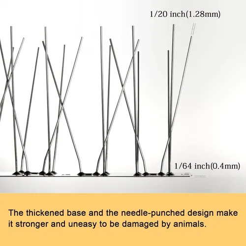 Miniatura 2 de OFFO - Púas anti-pájaros con base de acero inoxidable, cubre 73.7 pies (22.5 m), kit de púas duraderas para palomas, púas en forma de flecha, kit