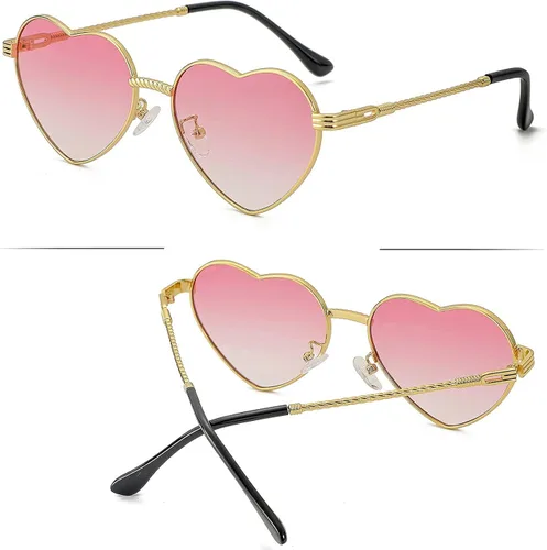 Miniatura 2 de NIDOVIX Lindos lentes de sol de corazón para mujer marco de metal de moda lentes de protección UV400
